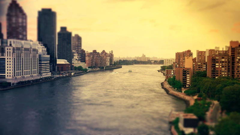 Rivers, tiltshift, new, cityscapes, cities, 1080P, roosevelt, nature, art, New York City, tilt-shift, island, york, miniature, Landscapes, city, hd