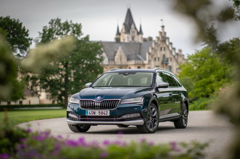 Car, Skoda Superb Scout, Skoda, Škoda, Blue Car, Vehicle, 4K