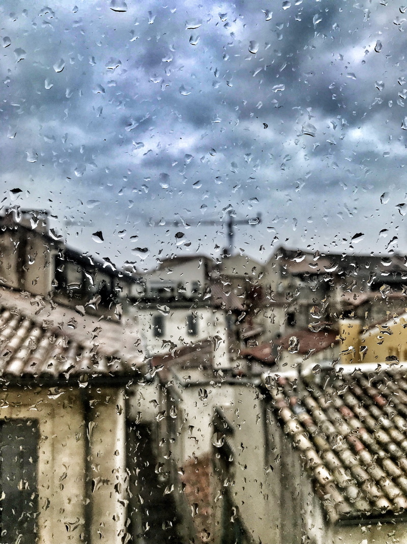 full frame, france, transparent, wet, roof, raindrop, 4K, building exterior, day, glass, arle, water, drop, outdoors, rainy season, cloud - sky, built structure