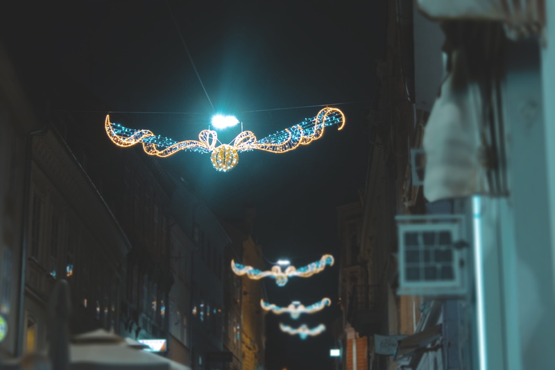 lights, outdoors, lighting equipment, glowing, christmas lights, croatia, illuminated, street, no people, light, building exterior, hanging, architecture
