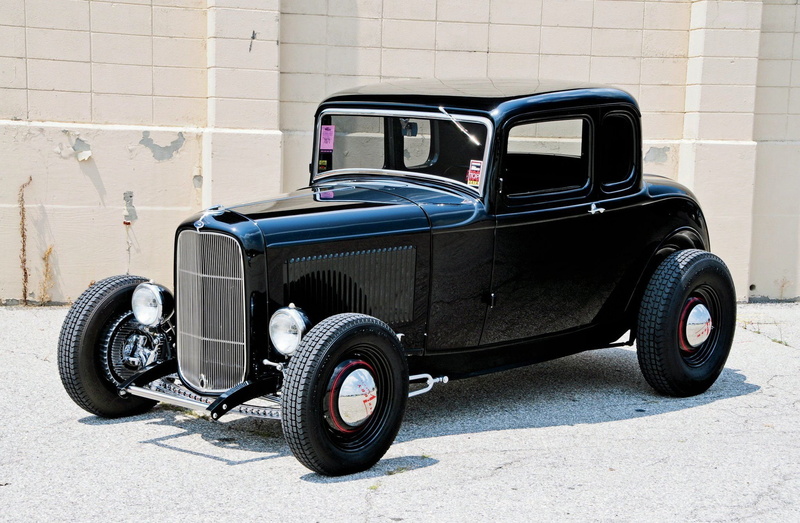 1080P, usa, custom, rod, three, hotrod, hot, 1932, rods, old, ford, window, school, coupe