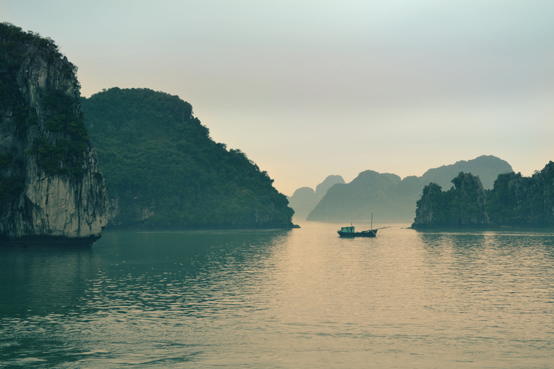 outdoors, idyllic, formation, tranquil scene, tree, photo, islands, covered, no people, nautical vessel, boat, mode of transportation, near, mountains