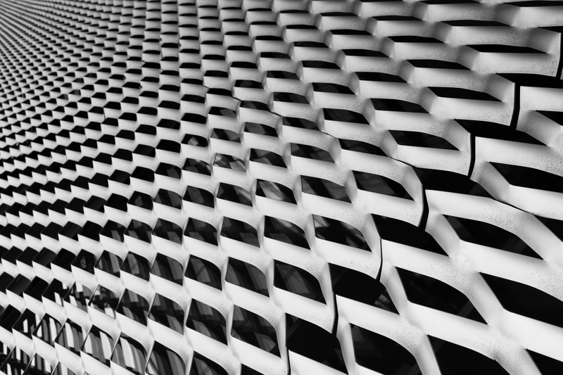 built structure, facade, design, abstract, no people, pattern, house facade, day, backgrounds, steel, repetition, textured, modern, order, grid, 5K, arts culture and entertainment