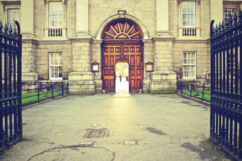 transportation, metal, facade, arched, day, gate, campus, door, building, class, window, entrance, gray, built structure, concrete, empty, direction, sign