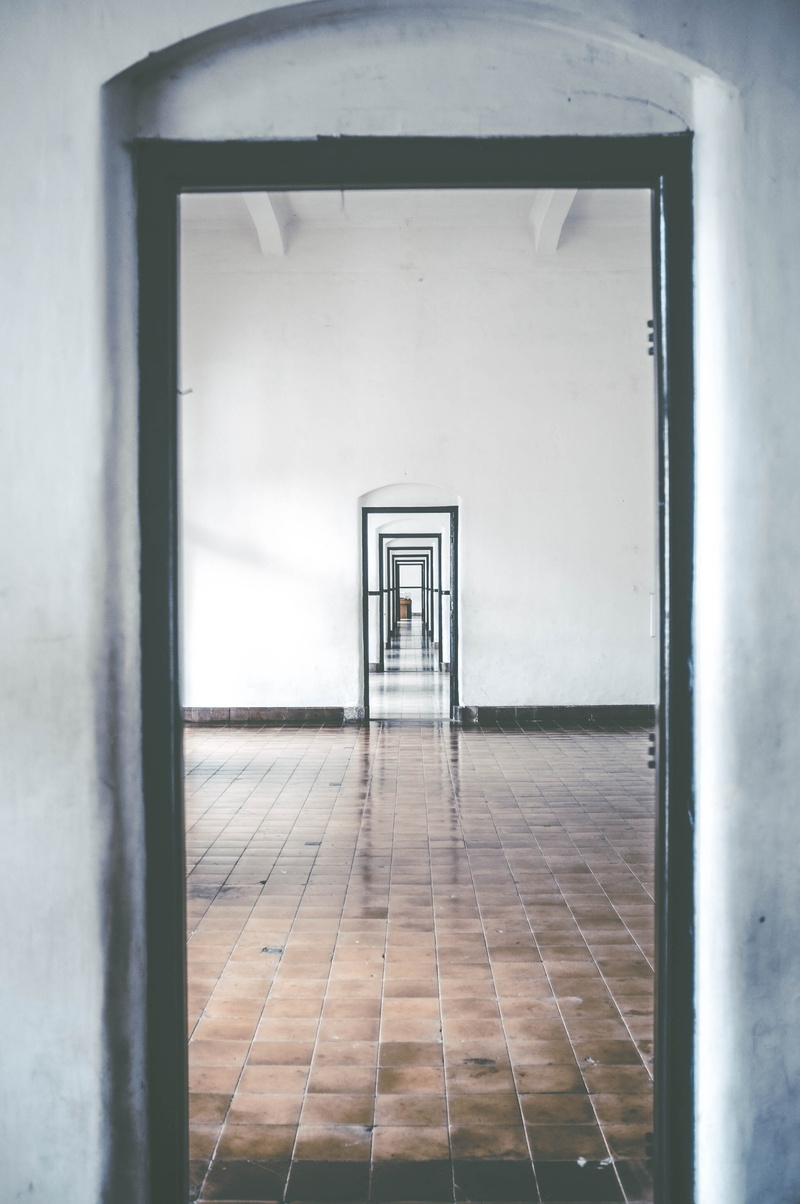 perspective, interior, architectural column, art, building, arch, absence, interior design, open, design, hallway, brown, opened, the way forward, doorway
