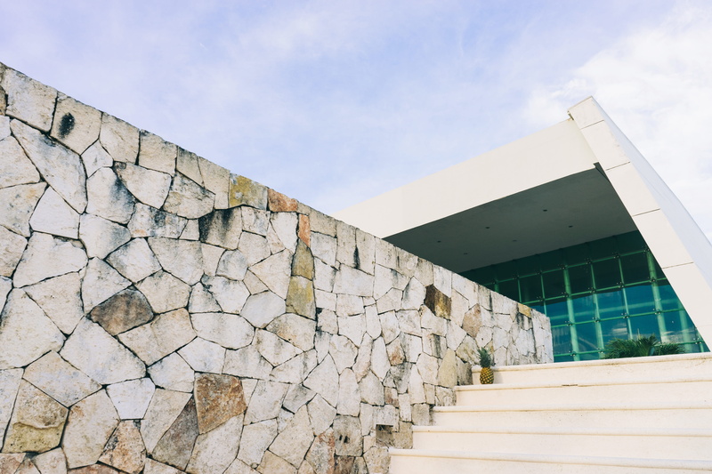 glass, city, built structure, building exterior, mexico, resort, architecture, stone, day, stairs, nature, no people, wall, handrail, grand sirenis riviera maya resort