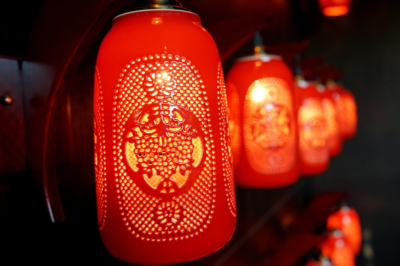 sign, decoration, lighting equipment, design, focus on foreground, electric lamp, decor, red lantern, chinese, chinese lantern, 4K, traditional, lights