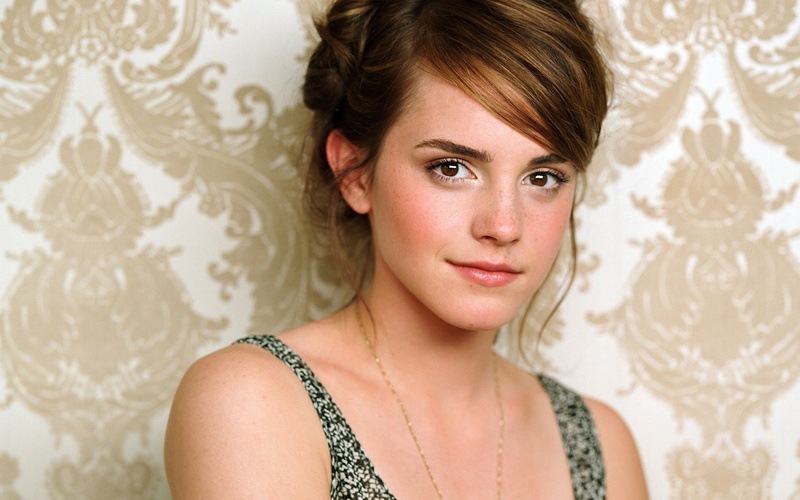 pattern, young adult, beautiful woman, 1080P, high society, contemplation, headshot, beauty, emma watson actress women celebrity auburn hair portrait looking at viewer