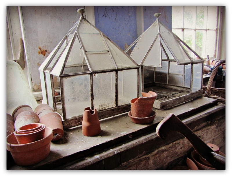 garden, building, transfer print, kitchen utensil, cloche, built structure, household equipment, close-up, indoors, still life, metal, auto post production filter