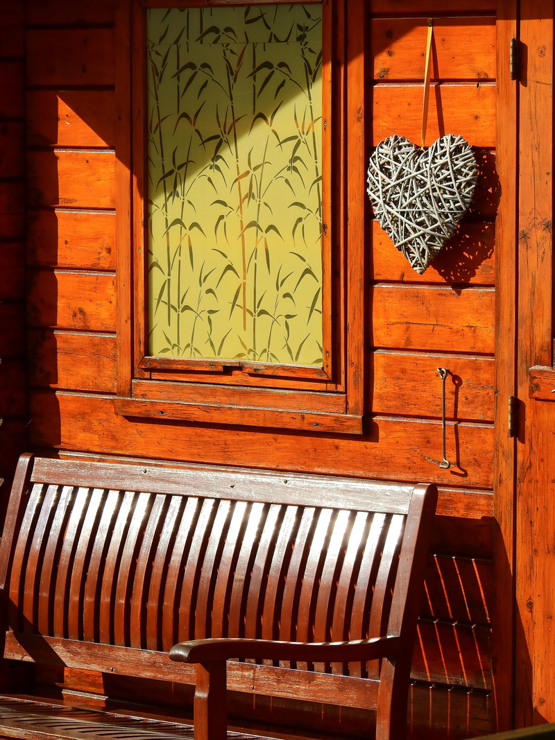 wooden bench, wood, bench, entrance, chair, house, home, love, nature, seat, 4K, door, wall - building feature, floral pattern, bank, absence, home interior