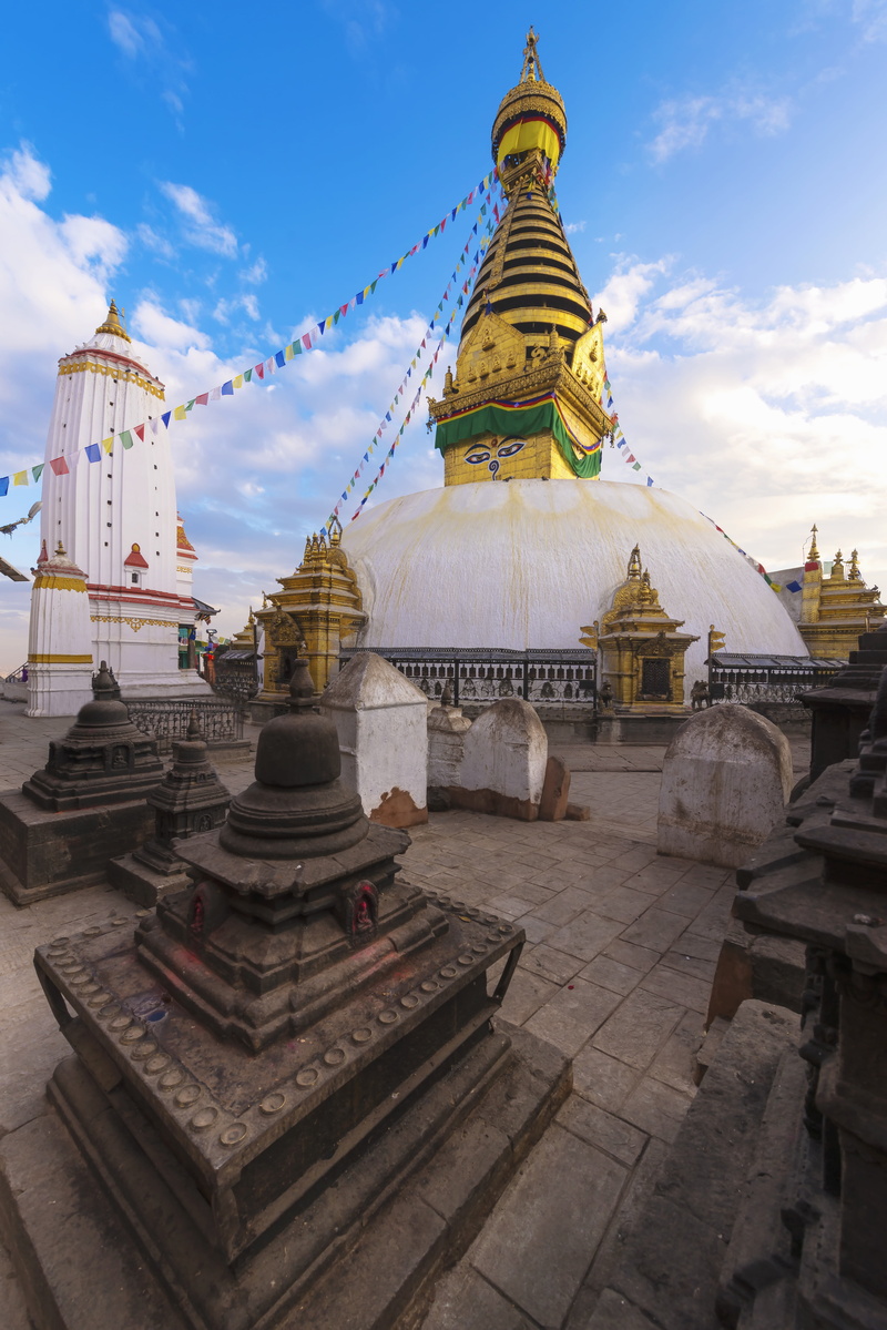 sky, kathmandu, the largest, religion, nature, buddhism, the flag, built structure, asia, place of worship, spirituality, monument, country nepal, cloud - sky