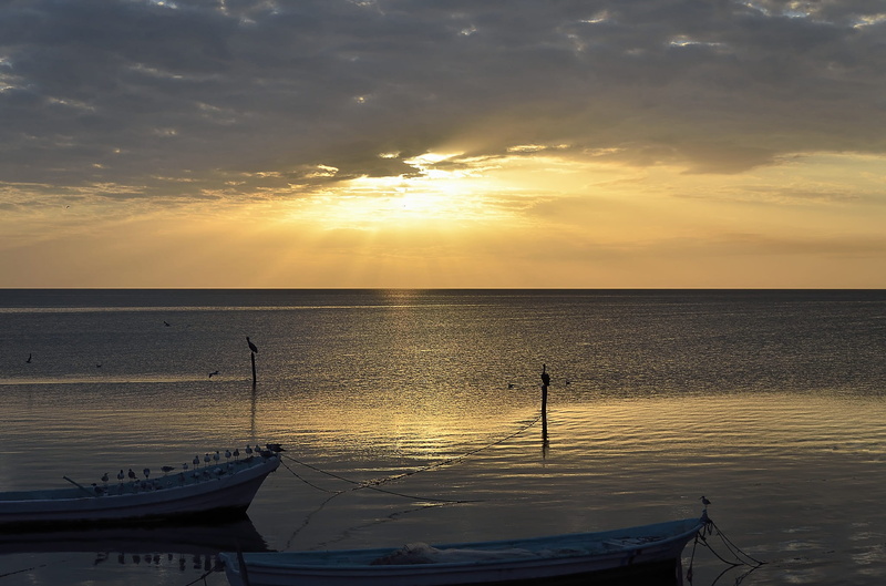 horizon, water, 1080P, sky, tranquility, nautical vessel, central america, dusk, transportation, outdoors, scenics - nature, idyllic, beauty in nature