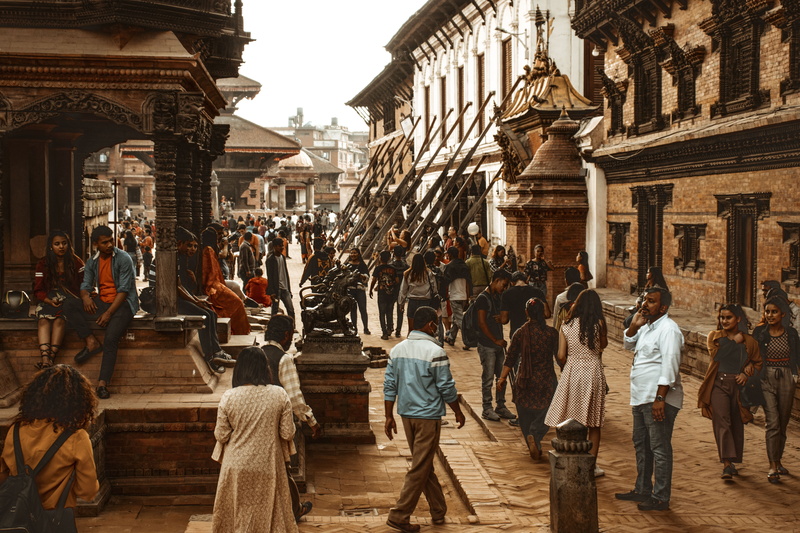 real people, people, lifestyles, 5K, tourists, building, women, crowd, tourism, historical, building exterior, men, adult, day, history, kathmandu, travel destinations