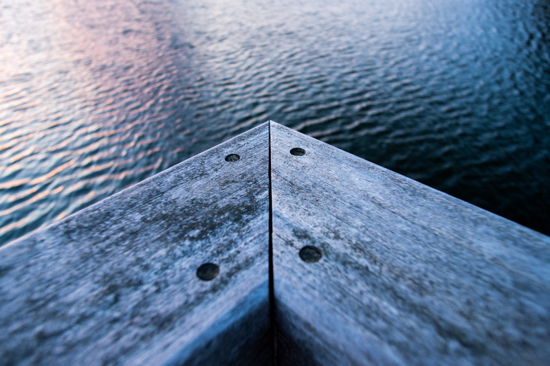 backgrounds, outdoors, metal, bannister, close-up, near, body of water, shape, geometric shape, gray, wood - material, full frame, railing, lake, surface level