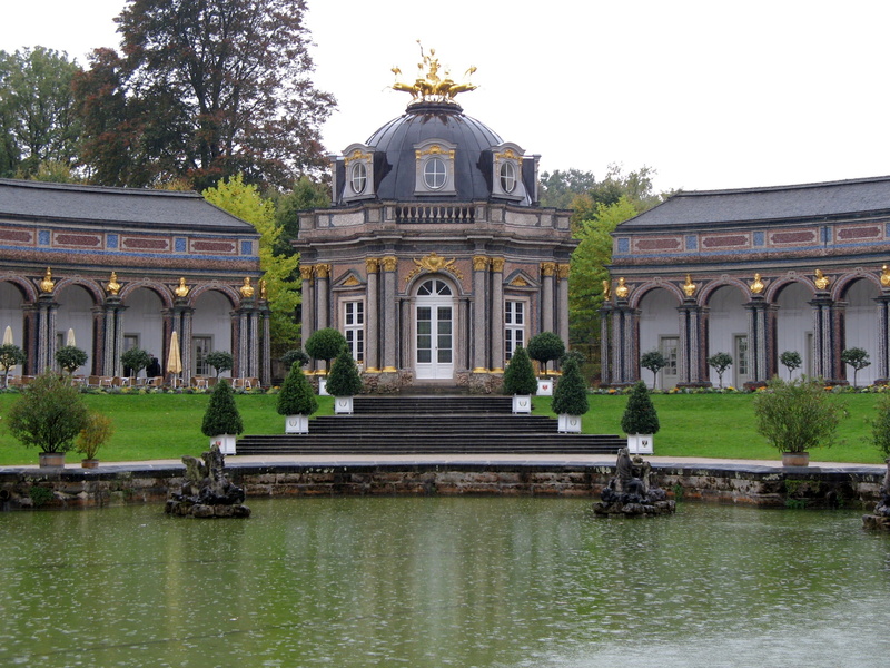 water, built structure, bayreuth, building exterior, places of interest, hermitage, park, facade, plant, sky, architecture, travel destinations, bavaria