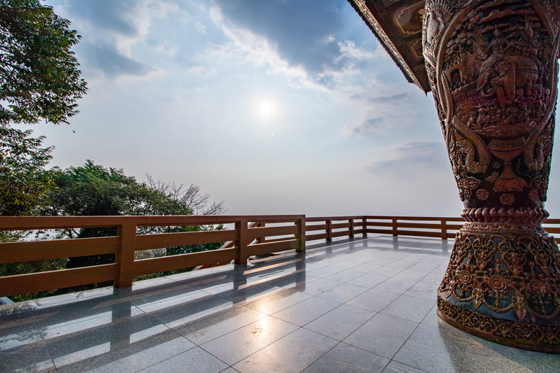indoors, sunlight, buddhism, flooring, 4K, water, beauty in nature, cloud - sky, day, building, bench, furniture, outdoors, scenics - nature, built structure