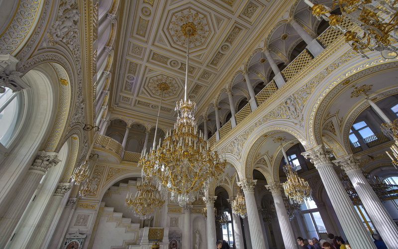 ornate, built structure, history, no people, ceiling, petersburg, religion, belief, 4K, architecture and art, low angle view, spirituality, indoors, hermitage