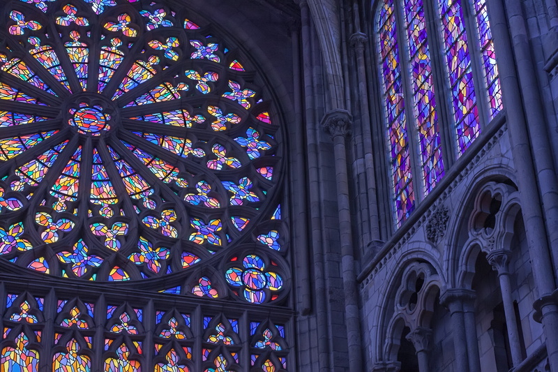 decor, belief, low angle view, ceiling, stained glass, 2K, spirituality, cathedral, ornate, glass, building exterior, stained, building, architecture and art