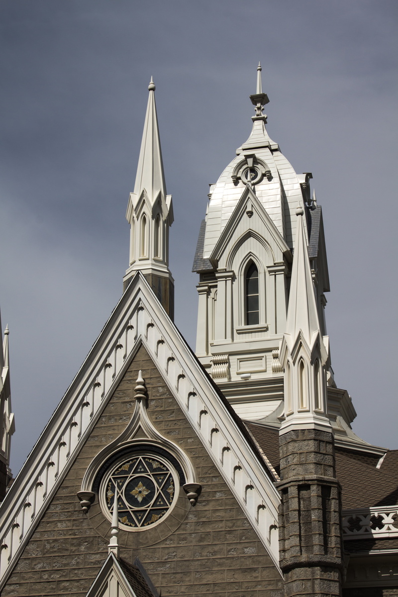 mormon, clock, assembly, low angle view, faith, travel destinations, sky, day, saints, bright, building, lds, assembly hall, building exterior, old, 5K