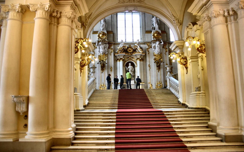 petersburg, hermitage, winter, 1080P, staircase, russia, palace, jordan, st