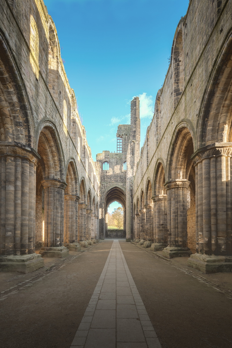 sky, architecture, architectural column, minster, religion, spirituality, historic, famous, travel destinations, place, religious, outdoors, english, kirkstall abbey