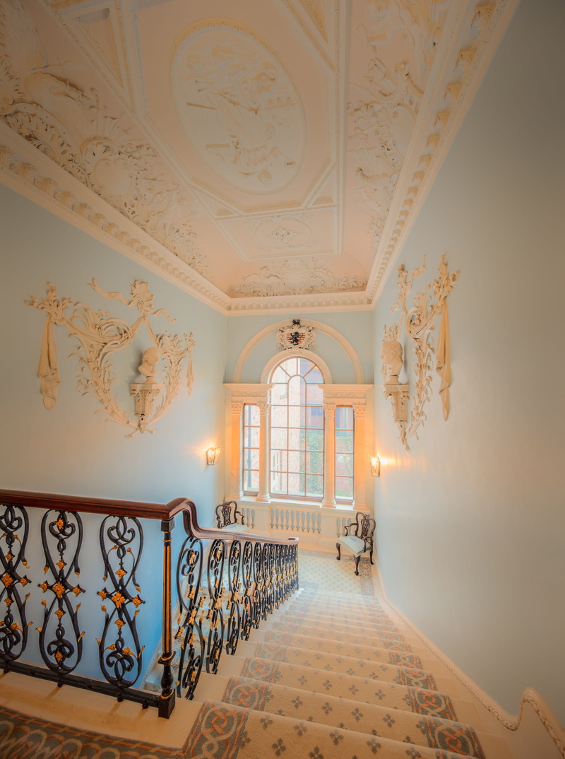 stairs, window, stair, pattern, no people, inside, fairfax, art and craft, lavish, old, english, railing, england, yorkshire, flooring, luxury, wall - building feature