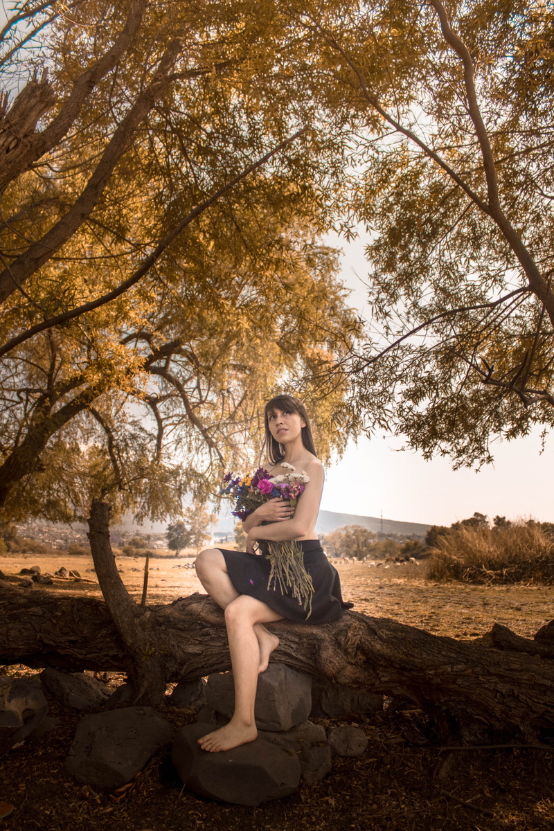 5K, wild, sitting, plant, woman, women, casual clothing, textura, leisure activity, front view, outdoors, tree, remember, one person, naturaleza, young women