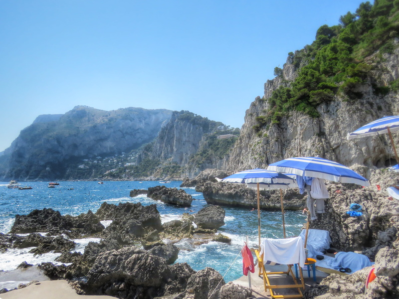 day, capri, beauty in nature, outdoors, clear sky, sky, sea, umbrella, nature, 4K, beach, plant, tranquility, tranquil scene, ristorante la fontelina