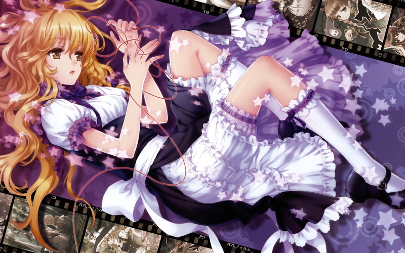 girls, kirisame, lying down, anime girls, illustration, 1080P, kirisame marisa, woman, touhou, anime, lying, marisa