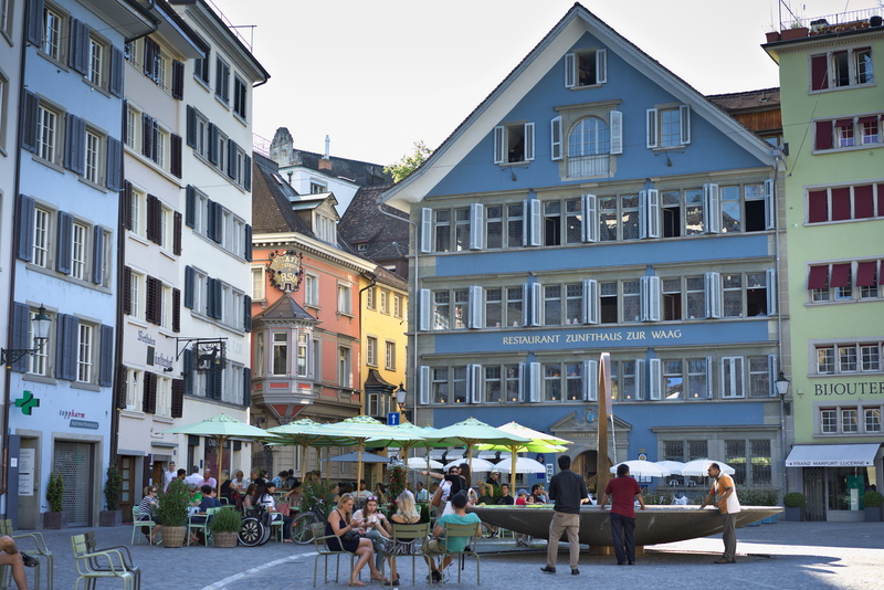 building exterior, crowd, zurich, city, building, day, leisure activity, cafe, group of people, architecture, adult, 5K, nature, esplanade, built structure
