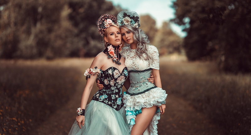 1080P, Tonny Jørgensen, fantasy girl, model, dress, grey hair, corset, 500px, women
