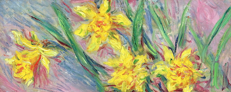 picture, flowers, 2K, Daffodils, Claude Monet