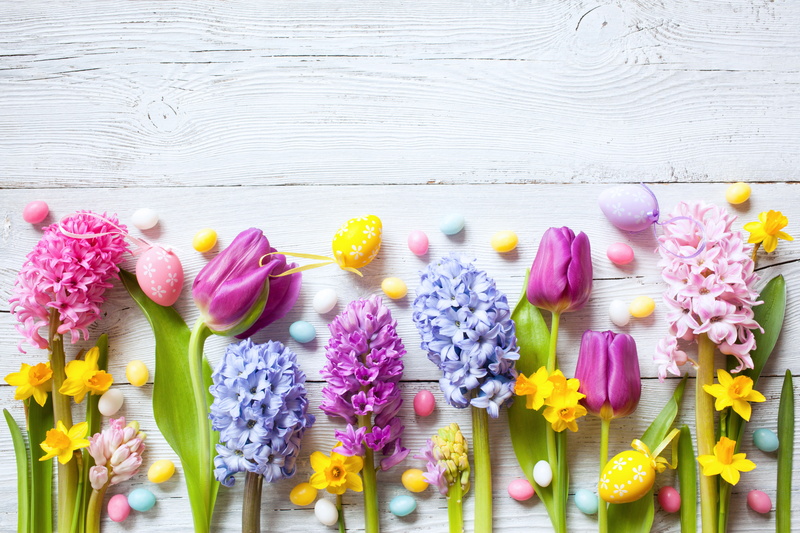 hyacinths, decor, flowers, wood, candy, narcissus, holiday, 5K, yellow, Easter, eggs, daffodils, tulips