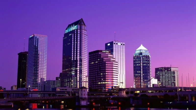 1080P, tampa, skyscrapers, buildings, florida, sky, twilight