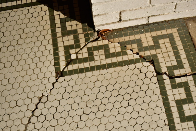 floor, outdoors, crypt, 2K, plywood, architecture, tile, footpath, brick, lifestyles, flagstone, nature, sunlight, banister, city, art, no people, weaponry