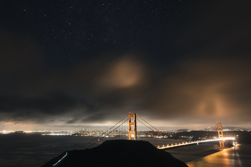 dim, 5K, travel destinations, Golden Gate Bridge, state, sky, transportation, tourism, bridge - man made structure, golden, long exposure, cloud - sky