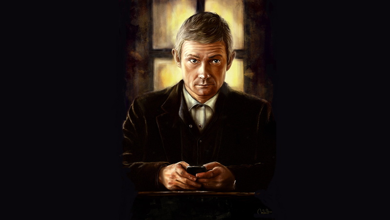 Sherlock BBC, 2K, Sherlock Holmes, Martin man, John Watson, by andycwhite, Sherlock