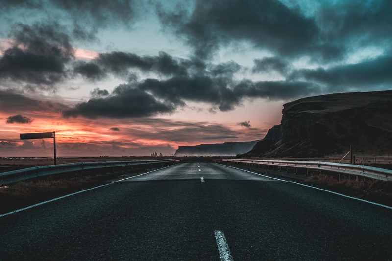 highway, journey, sunlight, landscape, the way forward, mountain, desert, dramatic Sky, rural Scene, scenics - nature, black, clouds, sun, dusk, curve