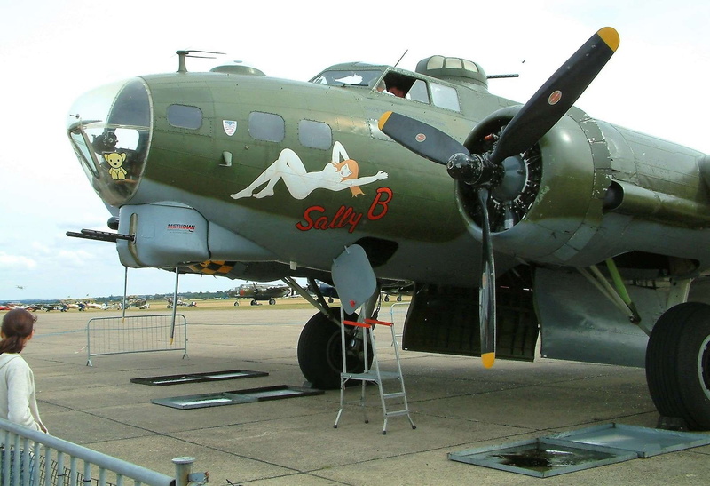 sky, airport, vintage, aircaft, military, service, mode of transportation, b17, air force, group of people, flying fortress, aerospace industry, propeller
