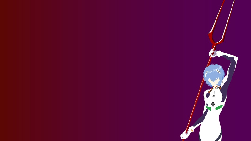 Ayanami Rei, simple background, anime girls, gradient, Neon Genesis Evangelion, 4K