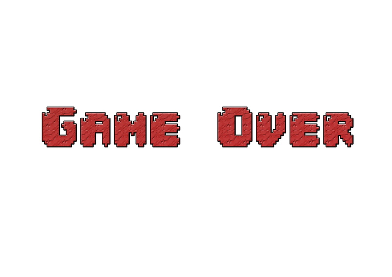 digital art game over minimalism text video games retro games transparent background pixels, 2K