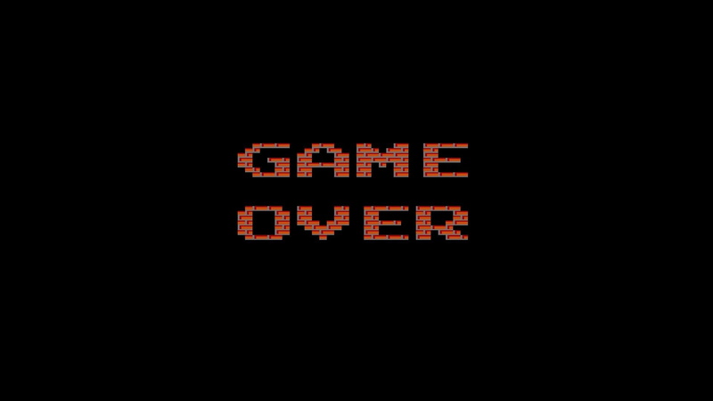 bricks, video games, GAME OVER, Pixels, black background, 1080P, minimalism, text, digital art, retro Games