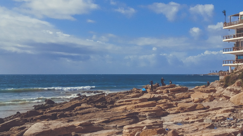 5K, trip, cloud - sky, sea, spot, ocean, beach, outdoors, rock - object, tranquility, nature, rock, taghazout, horizon, rocks, scenics - nature, day, morocco