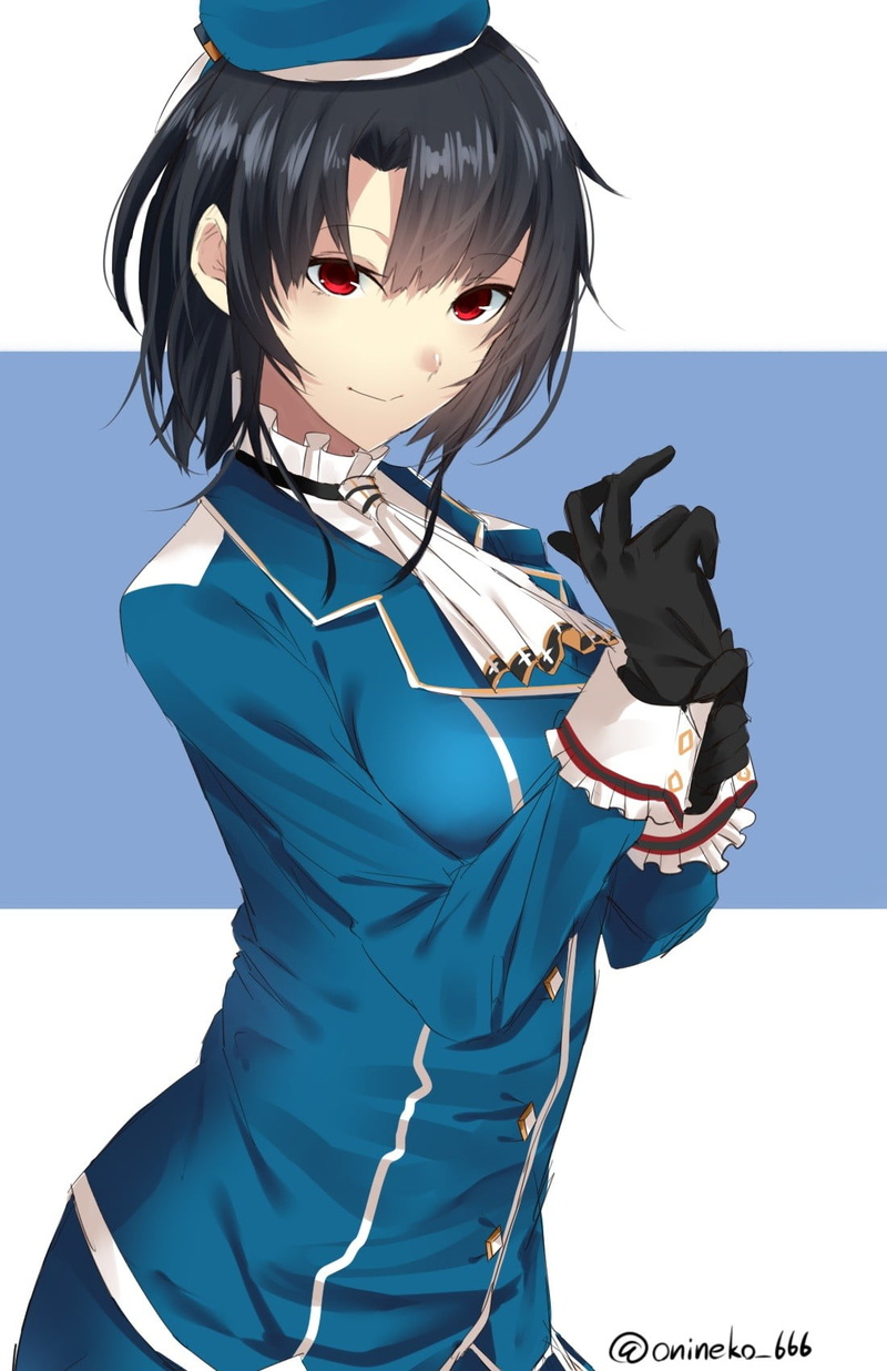 waist up, Kantai Collection, women, clothing, emotion, sky, 720P, three quarter length, fashion, adult, Takao (KanColle), standing, nature, hairstyle