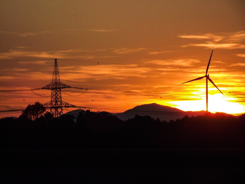 outdoors, twilight, power generation, evening sky, current, alternative energy, 4K, romantic, glow, energy, electricity, wind energy, evening, silhouette
