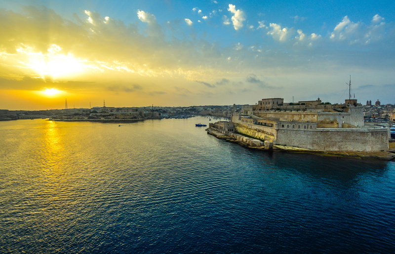 outdoors, town, island, summer, scenics - nature, sea, water, tourism, nature, valetta, tranquil scene, history, sunrise, architecture, vacations, cityscape