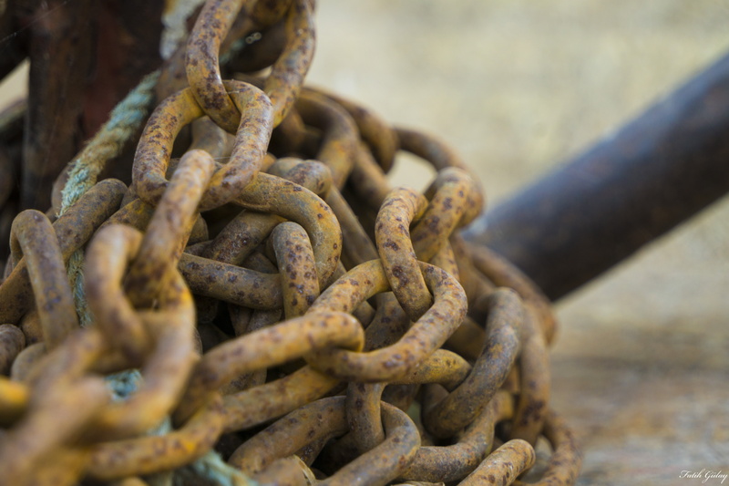 selective focus, rust, run-down, strength, deterioration, still life, close-up, old, no people, sunlight, 5K, connection, obsolete, security, focus on foreground