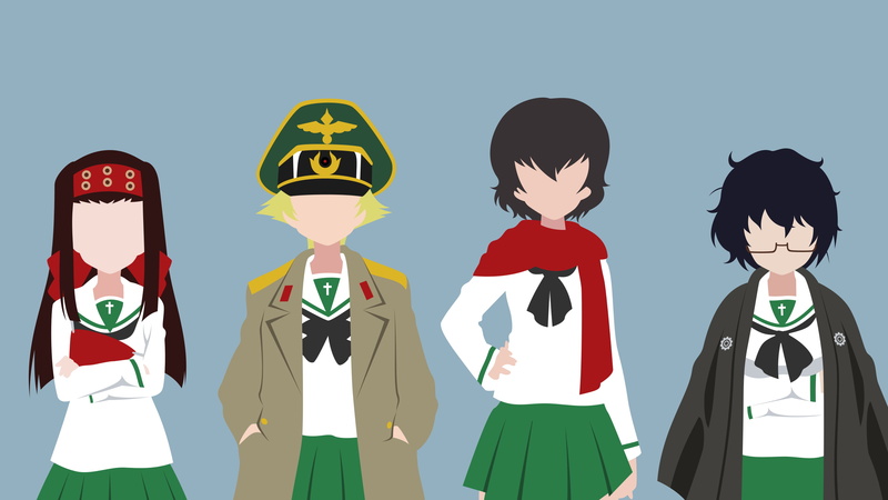 Girls und Panzer, Saemonza (Girls und Panzer), Caesar (Girls und Panzer), 2K, Erwin (Girls und Panzer), Anime, Oryou (Girls und Panzer)