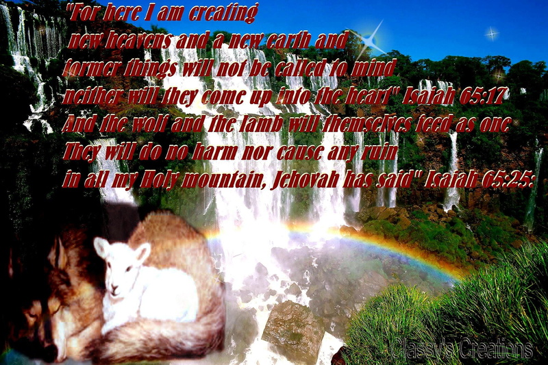 come, soon, peace, 1080P, love, rainbow, beaut, lamb, promise, waterfall, serenity, paradise, wolf, scripture, creation