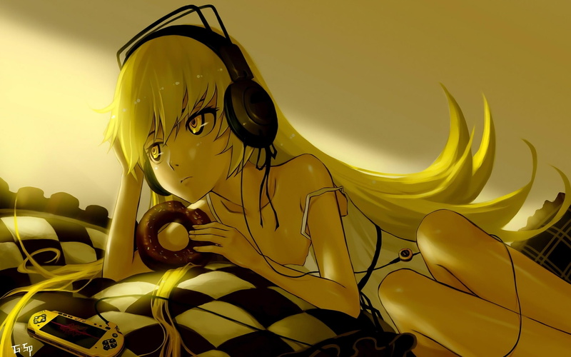 blonde, anime girls, anime, Monogatari Series, 4K, Oshino Shinobu, long hair, As109